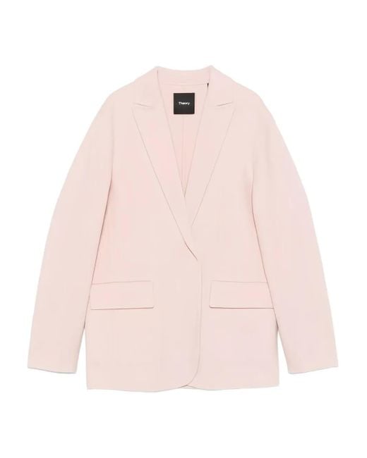 Theory Pink Clairene Blazer mit fallendem Revers