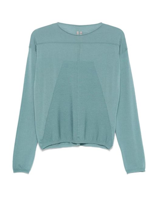 Rick Owens Blue Pullover Aus Schurwolle
