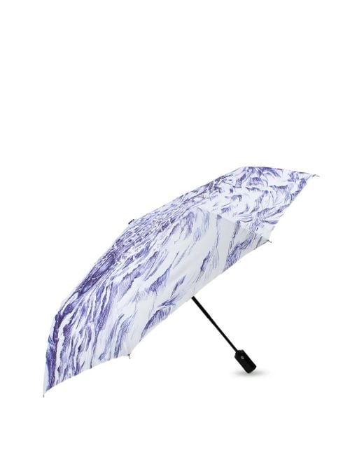 Moschino Blue Nautical-Themed Folding Umbrella