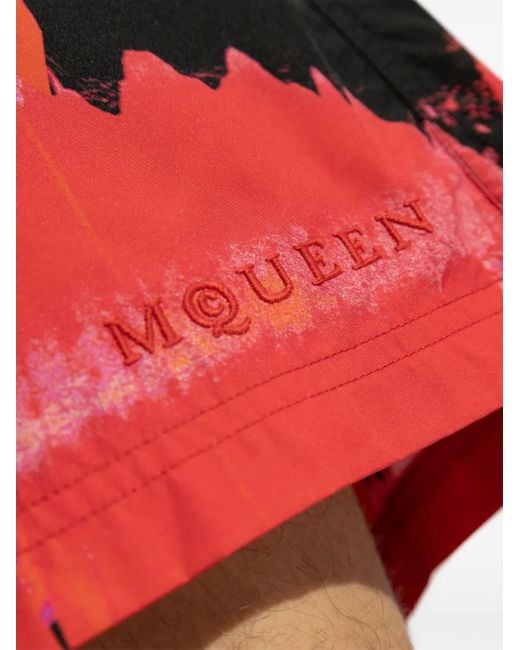 McQueen Red Swimwear Mare Mini For for men
