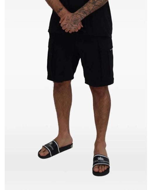 Dolce & Gabbana Black Cargo Shorts for men