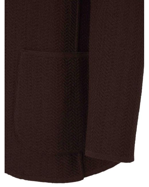 Lardini Brown Herringbone-Knit Jacket for men