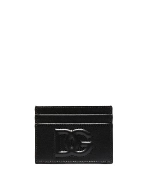 Porte-cartes à logo embossé Dolce & Gabbana en coloris Black