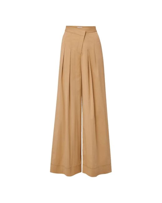 Veronica Beard Natural Pleated Trousers