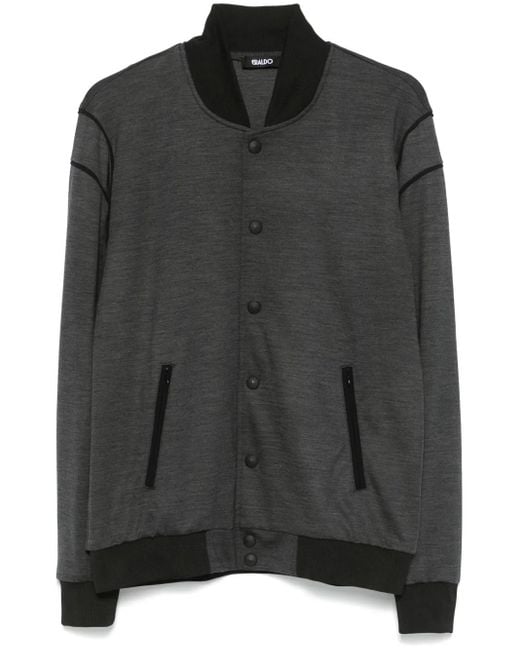 Eraldo Black Merino-Wool Bomber Jacket for men