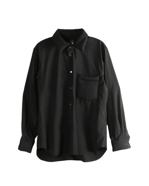 Comme des Garçons Black Long-Sleeve Chest-Pocket Shirt for men