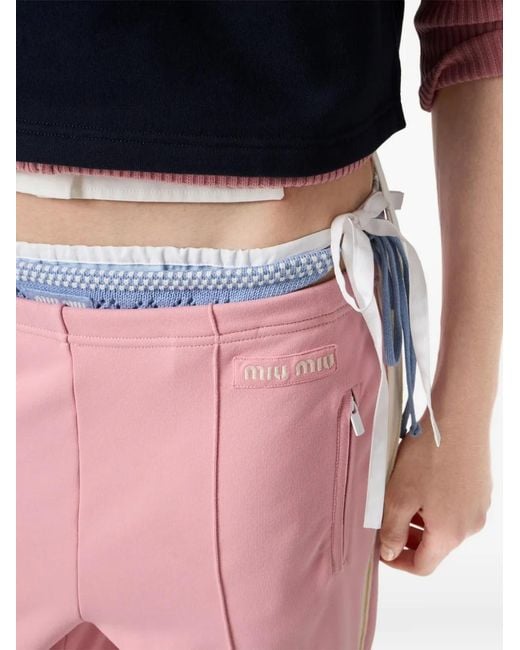 Miu Miu Pink Technical-Fabric Pants