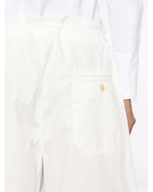 Hed Mayner White Drawstring-Waist Trousers