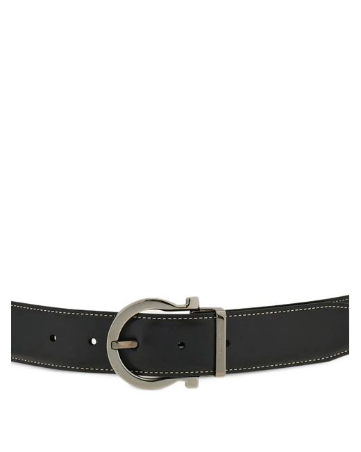 Ferragamo White Reversible And Adjustable Gancini Belt for men