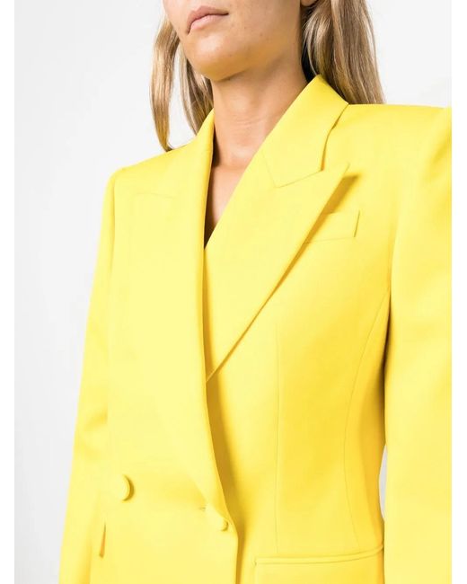 McQueen Yellow Double-Breasted Wool Blazer