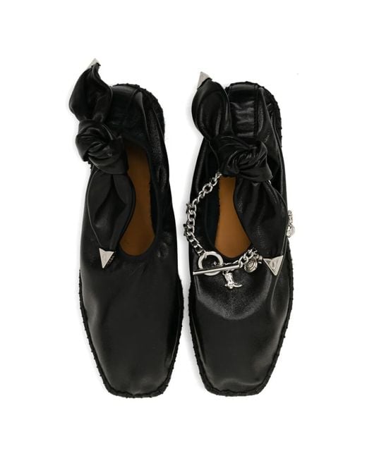 Toga Black Chain-Detail Flats