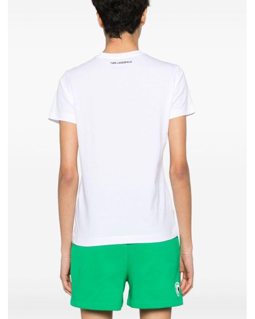 Karl Lagerfeld White Ikonik 2.0 Cotton T-shirt