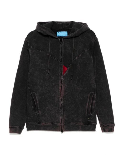 Stain Shade Black Zip-Up Sweatshirt for men