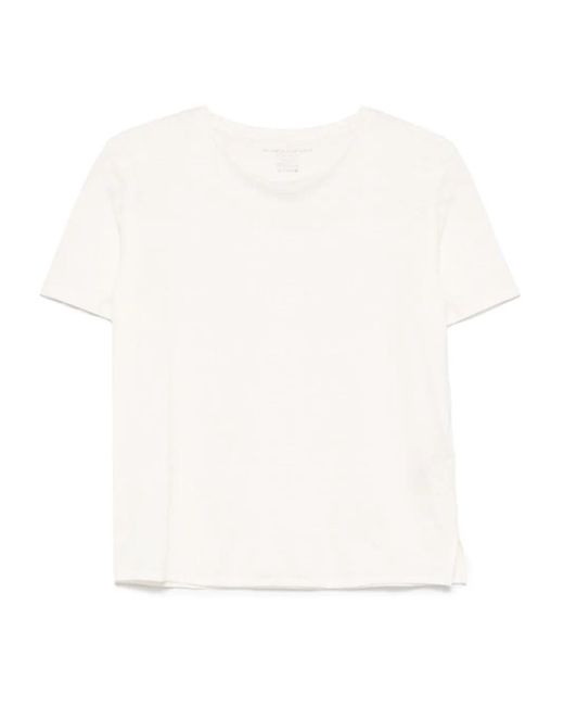 Camiseta con cuello redondo Majestic Filatures de color White