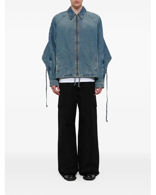 Egonlab Blue Zip-Up Denim Jacket for men