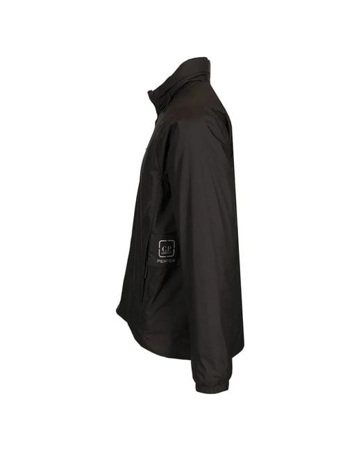 C P Company Black Zip Fastening Flap Pockets Jacket for men