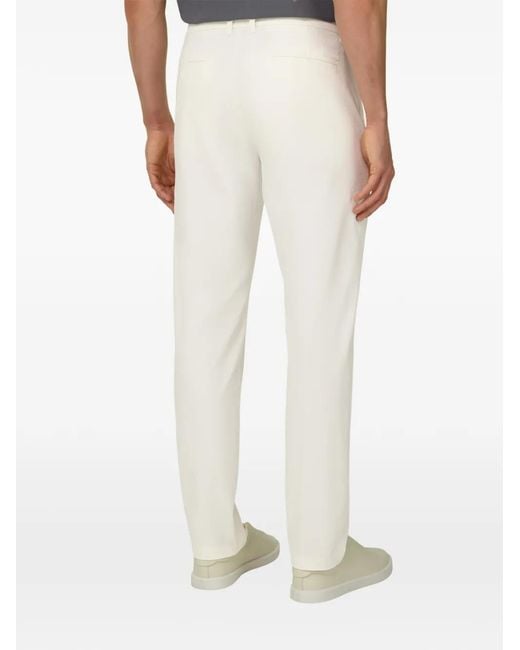Boggi White Rory B Tech Seersucker Trousers for men