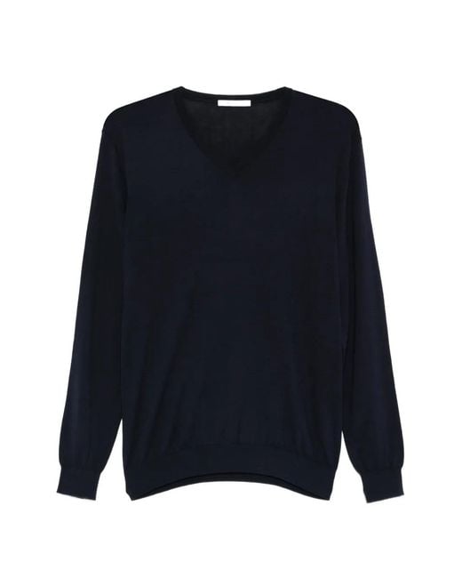 Kangra Blue V-Neck Long-Sleeve Sweater for men