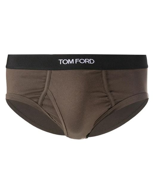 Tom Ford Brown Logo Cotton Briefs for men