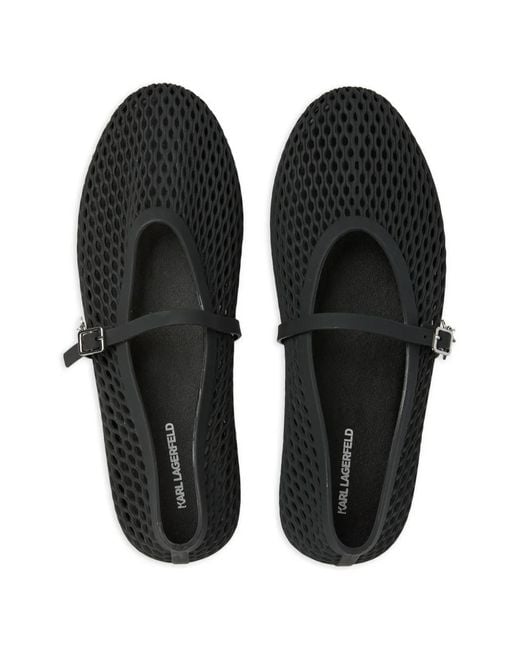Karl Lagerfeld White Jelly Ballet Flats