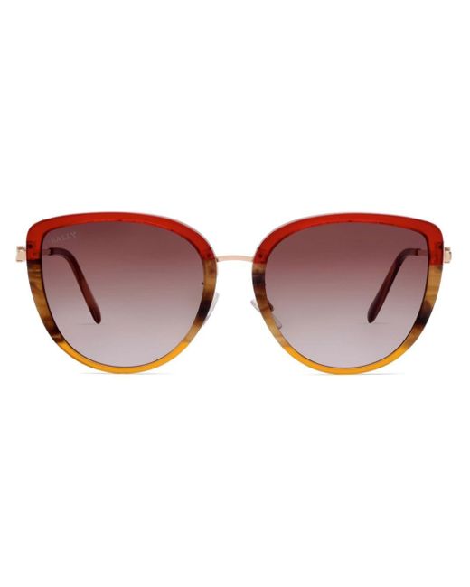 Bally Red Logo-plaque Oversize-frame Sunglasses