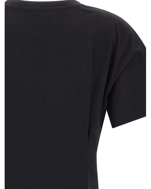 Kaos Black Icona Darts-Detail Crew-Neck T-Shirt