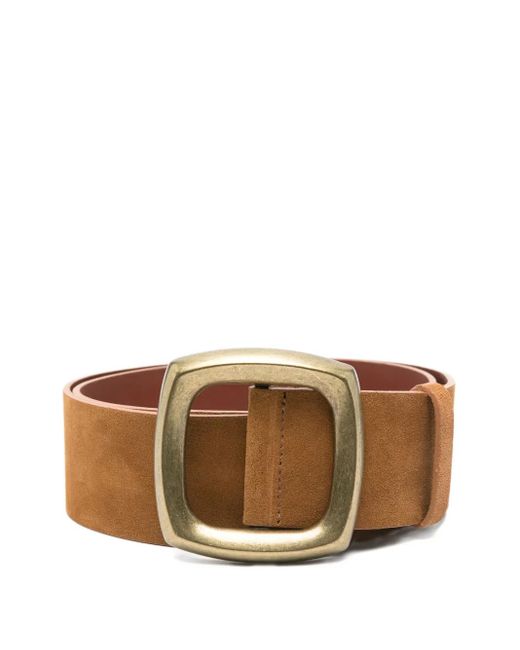 Ba&sh Brown Bianca Suede Square-Buckle Belt