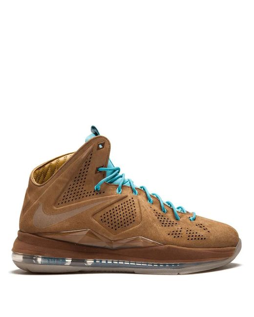 Nike Brown Lebron 10 Ext Qs Suede" Sneakers for men