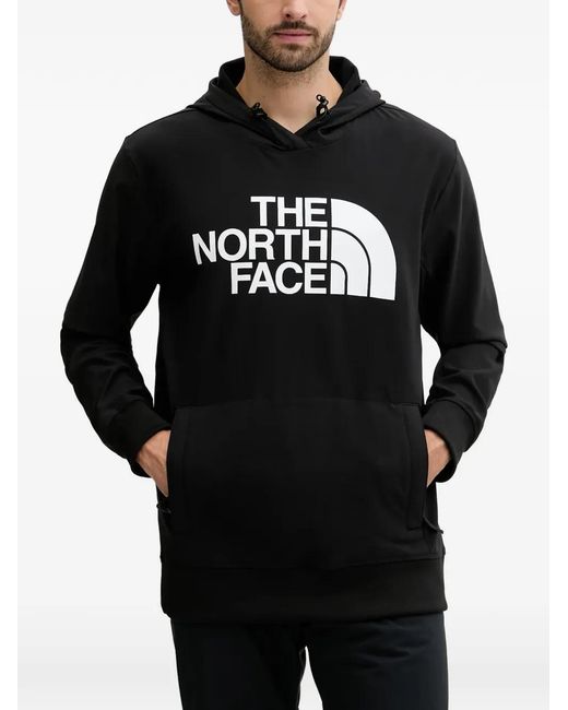 The North Face Black Hooded Logo-Print Hoodie for men
