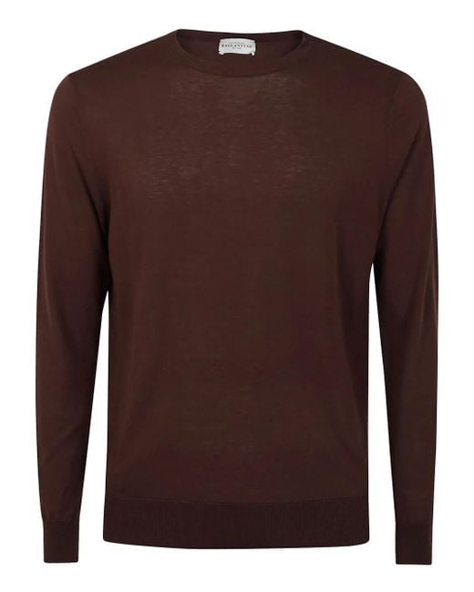Ballantyne Brown Fine-Knit Jumper for men