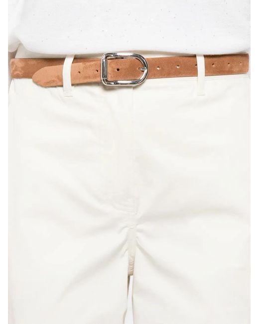 Marella White Button Trousers