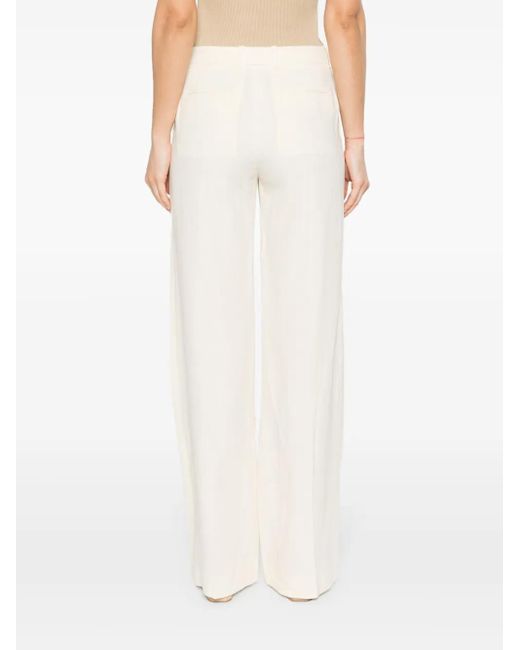 Chloé White Linen Flared Trousers