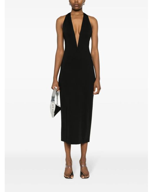 ALESSANDRO VIGILANTE Black Racerback Midi Dress