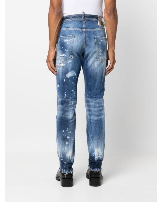 DSquared² Denim Skinny-Jeans im Distressed-Look in Schwarz für Herren Herren Jeans DSquared² Jeans 