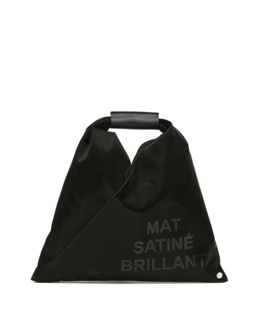 MM6 by Maison Martin Margiela Black Mini Japanese Satin Tote Bag