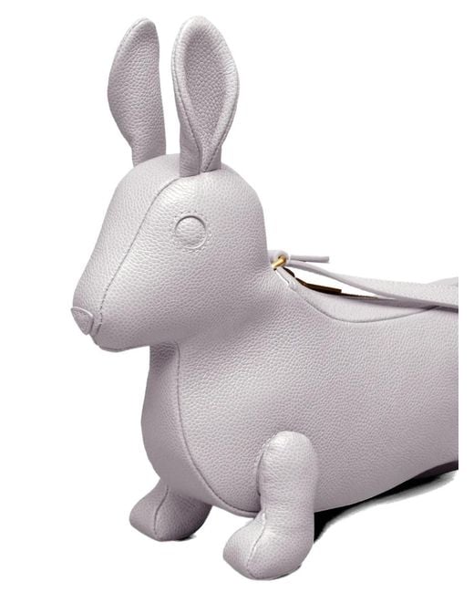 Thom Browne Gray Baby Rabbit Shoulder Bag