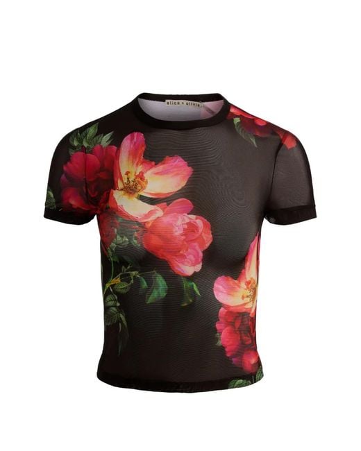 Alice + Olivia Red Printed Top