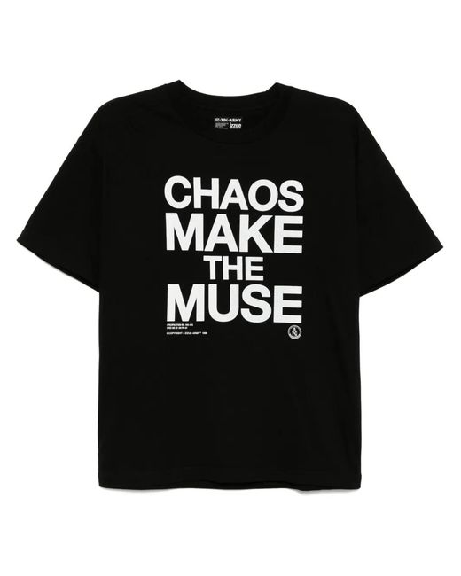 Izzue Black Graphic-Print T-Shirt for men