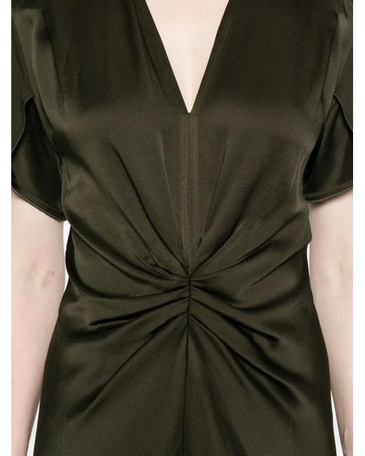 Victoria Beckham Black Draped v-neck dress