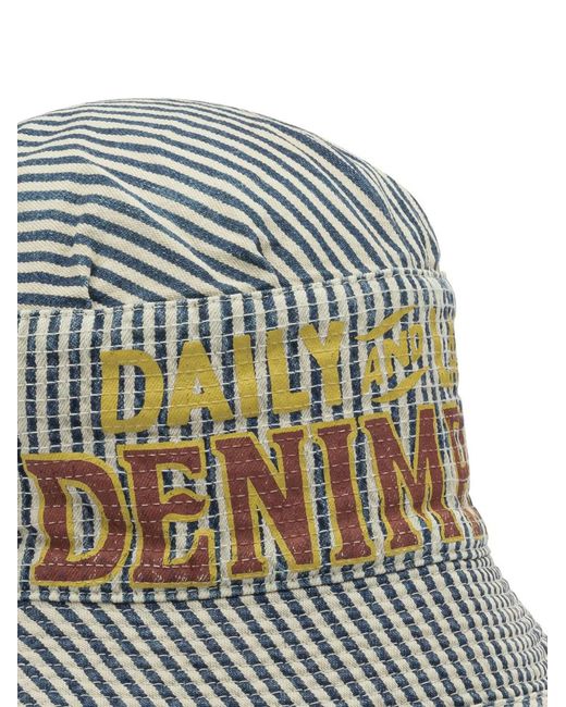 Kapital White Striped Print Hat for men