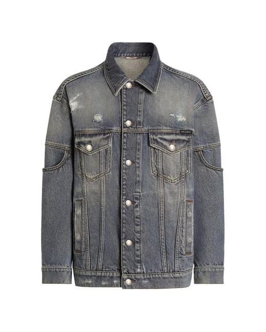 Dolce & Gabbana Gray Oversized-Fit Denim Jacket