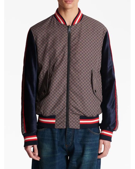 Balmain Gray Pb-Monogram Bomber Jacket for men