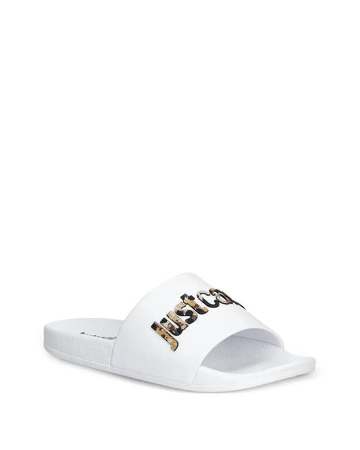 Just Cavalli White Logo Slides