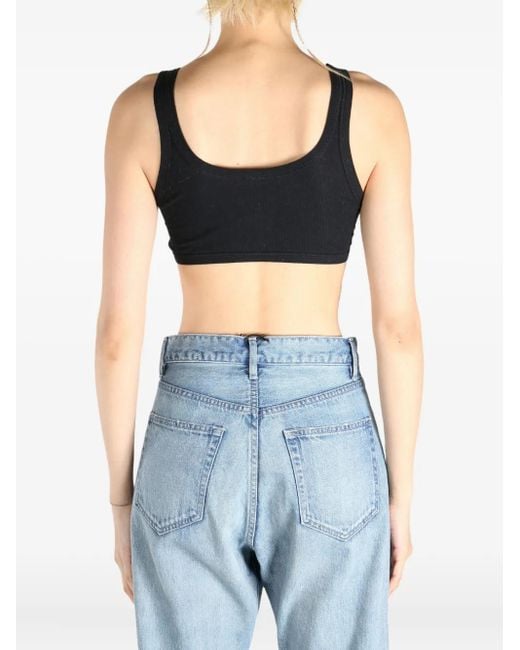 Baserange Black Ribbed Crop Top