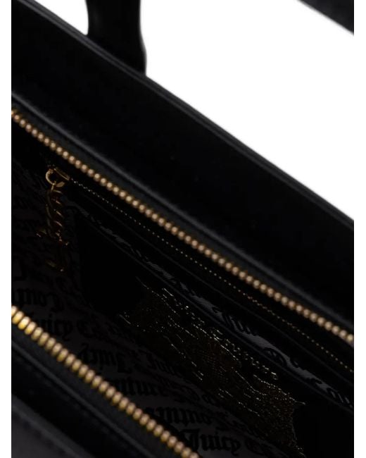 Juicy Couture Black Logo-Plaque Charm-Detail Tote Bag