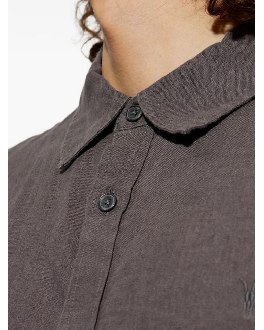 AllSaints Gray Loom Long-Sleeve Shirt for men