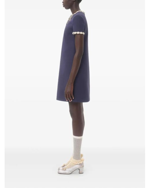 Valentino Garavani Blue Crepe Couture Minikleid