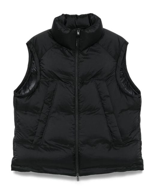 Y-3 Black Quilted High-Neck Vest