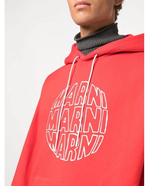 Marni Red Sweatshirt With Logo for men
