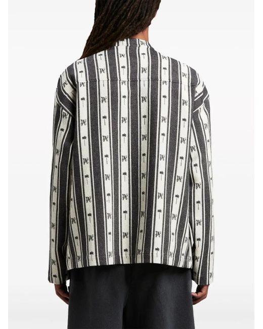 Palm Angels Multicolor Metal Frame Striped Overshirt For for men